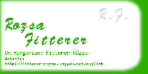 rozsa fitterer business card